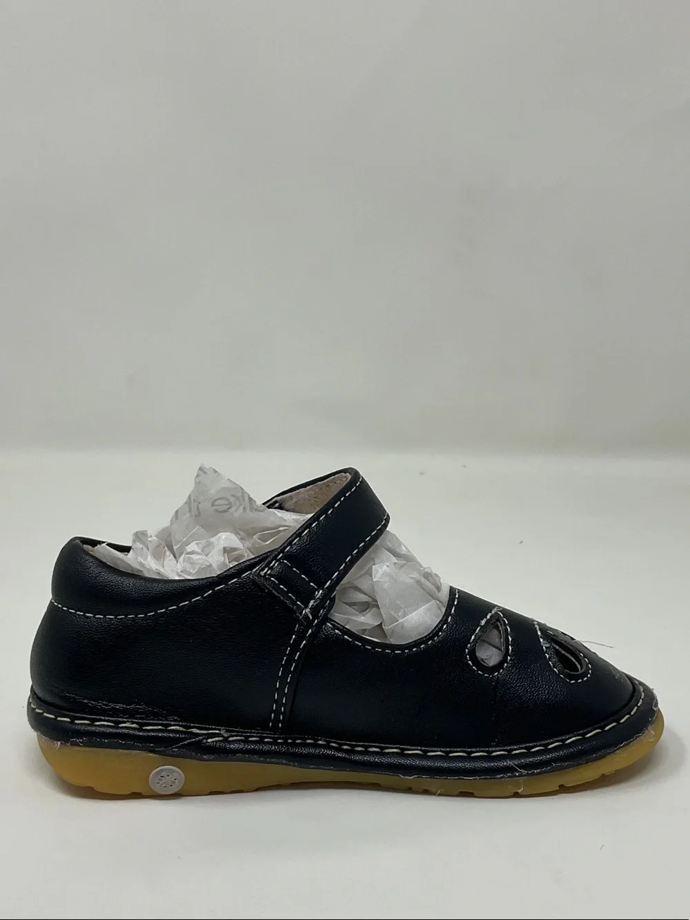 Black Leather Velcro Mary Jane Walker Shoes Baby Girl Toddler size 6 alligator 🐊